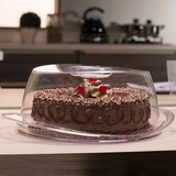 PORTA TORTA 38CM NEGRO TRASLUCIDO