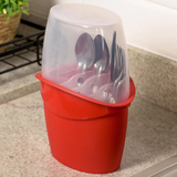 PORTA CUBIERTOS C/ TAMPA ROJO SOLIDO