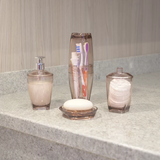 PORTA JABON LIQUIDO PREMIUM ROSA TRASLUCIDO