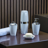 PORTA JABON LIQUIDO PREMIUM BLANCO METALIZADO