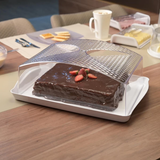 PORTA TORTA RECTANGULAR BLANCO TRASLUCIDO