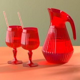 COPA PARA AGUA Y VINO AXE 350ML ROJO TRASLUCIDO