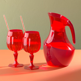 COPA PARA AGUA Y VINO SAMBA 350ML ROJO TRASLUCIDO