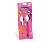 JGO. CUBIERTOS INFANTIL MONSTER 2 PZA
