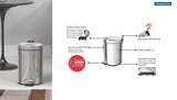 BASURERO ACERO INOX C/PEDAL 3 LTS TRAMONTINA