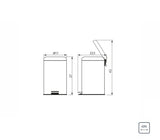 BASURERO ACERO INOX C/PEDAL 3 LTS TRAMONTINA
