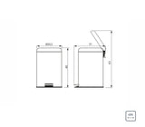 BASURERO ACERO INOX C/PEDAL 12 LTS TRAMONTINA