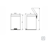 BASURERO ACERO INOX C/PEDAL 20 LTS TRAMONTINA