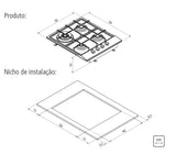 PLACA COCCION INOX 4GX HE - 4 HORNALLA