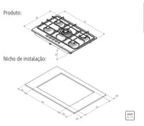 PLACA COCCION INOX 5GX TRI - 5 HORNALLA