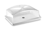 PORTA TORTA RECTANGULAR BLANCO TRASLUCIDO